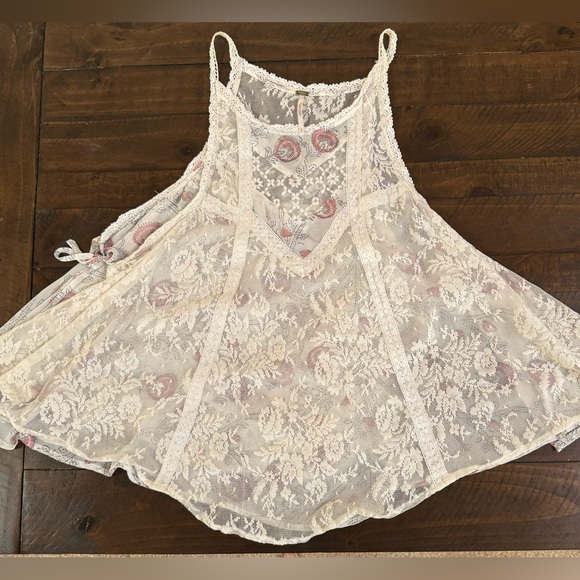 Free People Miss Mackenzie Top in Pearl Combo. Ivory Size Small - Picture 6 of 9